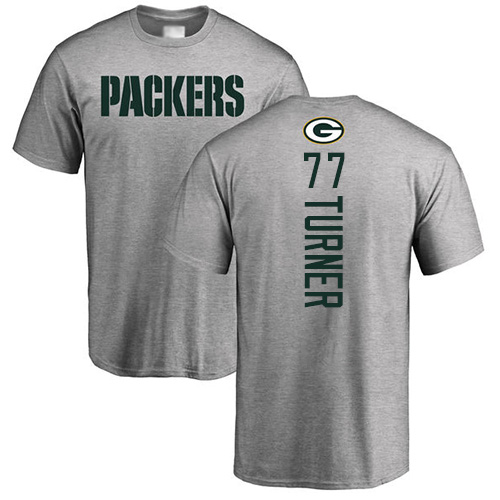 Men Green Bay Packers Ash #77 Turner Billy Backer Nike NFL T Shirt